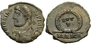  AE3 / 1 Фоллис Римская империя (27BC-395) Бронза Иовиан (331- 364)