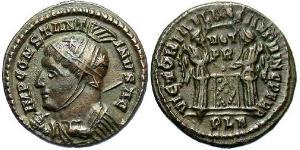  AE3 / 1 Фоллис Римская империя (27BC-395) Бронза Константин I (272 - 337)