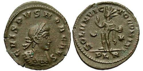  AE3 / 1 Фоллис Римская империя (27BC-395) Бронза Крисп (305 - 326)