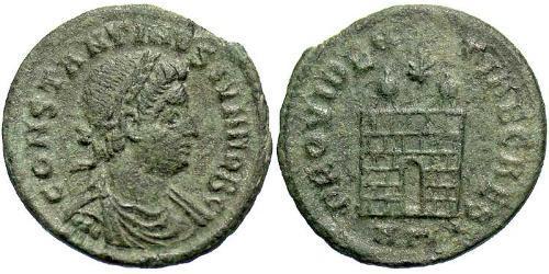  AE3 / 1 Фоллис Римская империя (27BC-395) Бронза Констанций II (317 - 361)