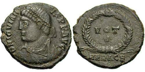  AE3 / 1 Фоллис Римская империя (27BC-395) Бронза Иовиан (331- 364)