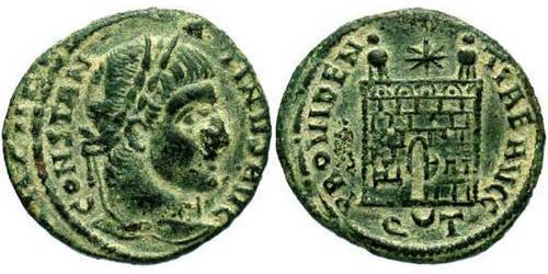  AE3 / 1 Фоллис Римская империя (27BC-395) Бронза Константин I (272 - 337)