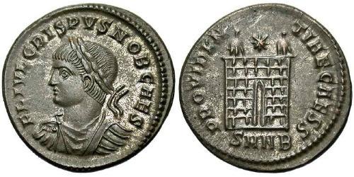  AE3 / 1 Фоллис Римская империя (27BC-395) Бронза Крисп (305 - 326)