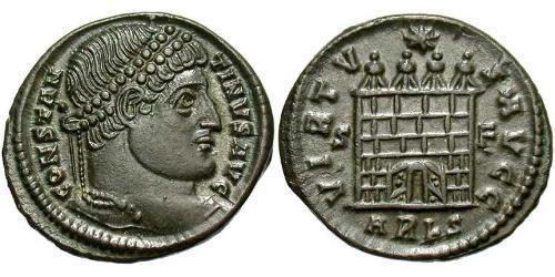  AE3 / 1 Фоллис Римская империя (27BC-395) Бронза Константин I (272 - 337)