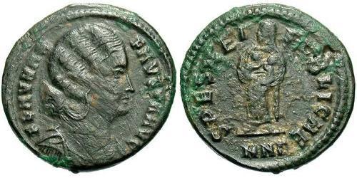  AE3 / 1 Фоллис Римская империя (27BC-395) Бронза Флавия Максима Фауста (289-326)