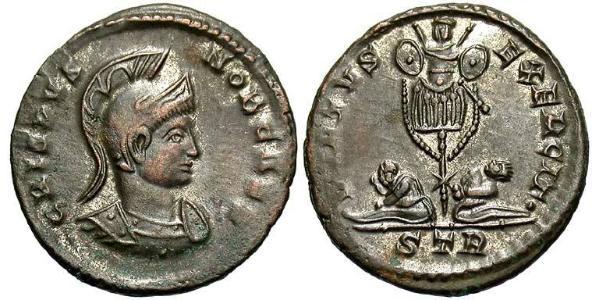  AE3 / 1 Фоллис Римская империя (27BC-395) Бронза Крисп (305 - 326)