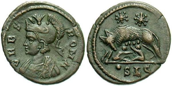  AE3 / 1 Фоллис Римская империя (27BC-395) Бронза Константин I (272 - 337)