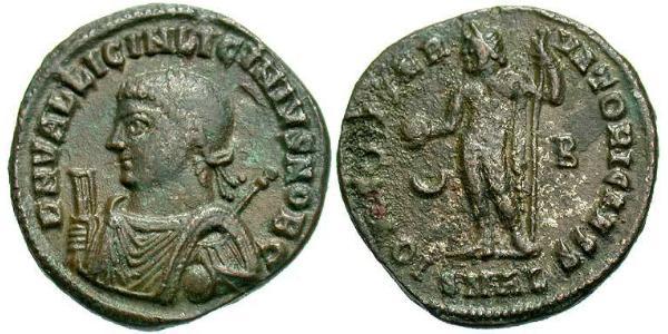  AE3 / 1 Фоллис Римская империя (27BC-395) Бронза Лициний II (315-326)