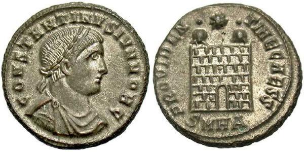  AE3 / 1 Фоллис Римская империя (27BC-395) Бронза Констанций II (317 - 361)