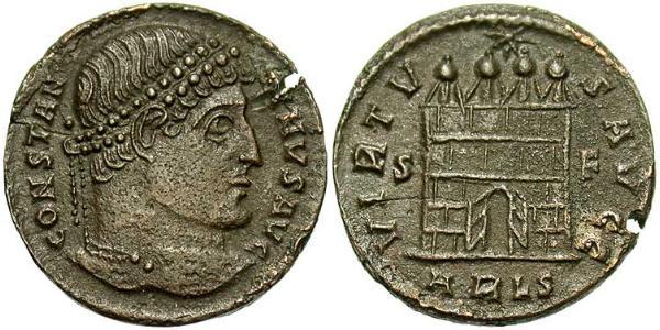  AE3 / 1 Фоллис Римская империя (27BC-395) Бронза Константин I (272 - 337)