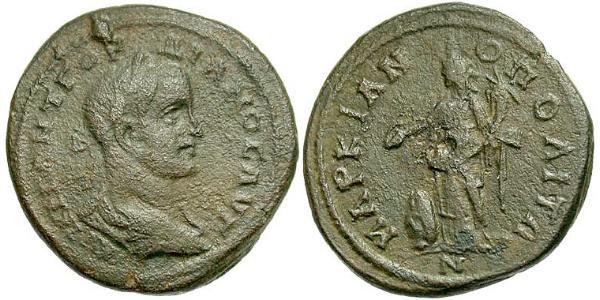  AE3 / 1 Фоллис Римская империя (27BC-395) Серебро Гордиан III(225-244)