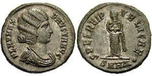  AE3 / 1 Фолліс Римська імперія (27BC-395) Бронза Флавія Максіма Фауста (289-326)