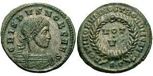  AE3 / 1 Фолліс Римська імперія (27BC-395) Бронза Крисп (305 - 326)