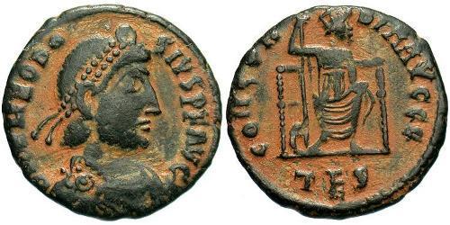  AE3 / 1 Фолліс Римська імперія (27BC-395) Бронза Феодосій I (347-395)