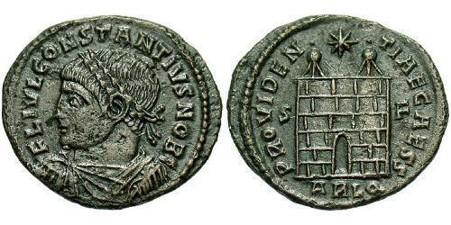  AE3 / 1 Фолліс Римська імперія (27BC-395) Бронза Констанцій II (317 - 361)
