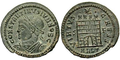  AE3 / 1 Фолліс Римська імперія (27BC-395) Бронза Констанцій II (317 - 361)