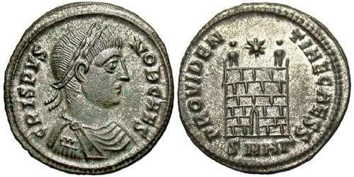  AE3 / 1 Фолліс Римська імперія (27BC-395) Бронза Крисп (305 - 326)