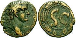  AE_ Imperio romano (27BC-395) Orichalcum Tiberio Claudio Nerón (42 BC-37)