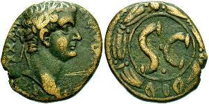  AE_ Roman Empire (27BC-395) Orichalcum Tiberius Claudius Nero (42 BC-37)