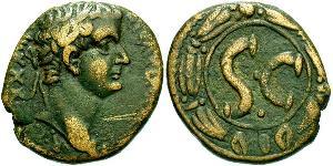  AE_ 羅馬帝國 Orichalcum Tiberius Claudius Nero (42 BC-37)