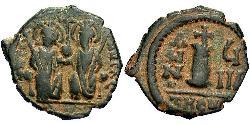  Decanummium Byzantinisches Reich (330-1453) Bronze Justin II (520-578)