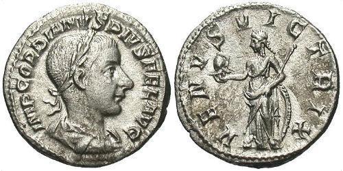  Denario Impero romano (27BC-395) Argento Gordiano III(225-244)