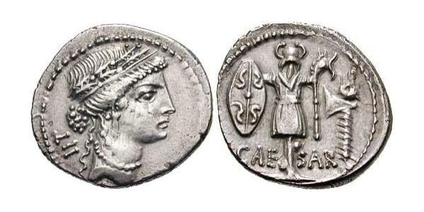  Denarius Römische Republik (509BC-27BC) Silber Iulius Caesar (100BC- 44 BC)