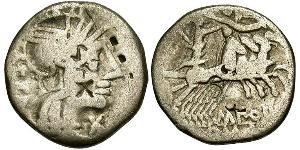  Denarius 罗马共和国 (509 BC - 27 BC) 銀 