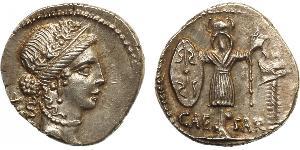  Denarius 罗马共和国 (509 BC - 27 BC) 銀 尤利烏斯·凱撒