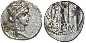  Denarius 罗马共和国 (509 BC - 27 BC) 銀 尤利烏斯·凱撒