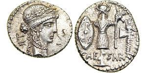  Denarius 罗马共和国 (509 BC - 27 BC) 銀 尤利烏斯·凱撒