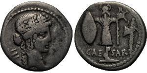  Denarius 罗马共和国 (509 BC - 27 BC) 銀 尤利烏斯·凱撒