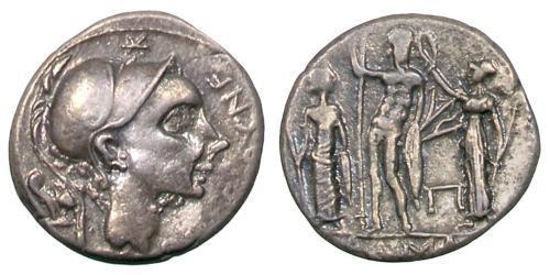  Denarius 罗马共和国 (509 BC - 27 BC) 銀 