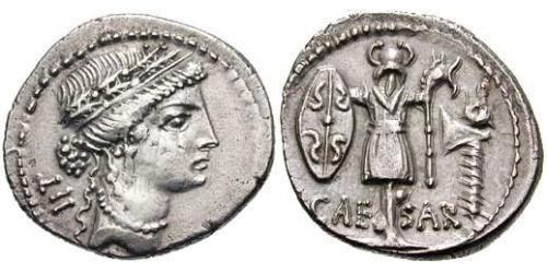  Denarius 罗马共和国 (509 BC - 27 BC) 銀 尤利烏斯·凱撒