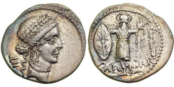  Denarius 罗马共和国 (509 BC - 27 BC) 銀 尤利烏斯·凱撒