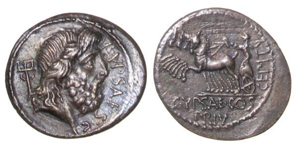  Denarius 罗马共和国 (509 BC - 27 BC) 銀 