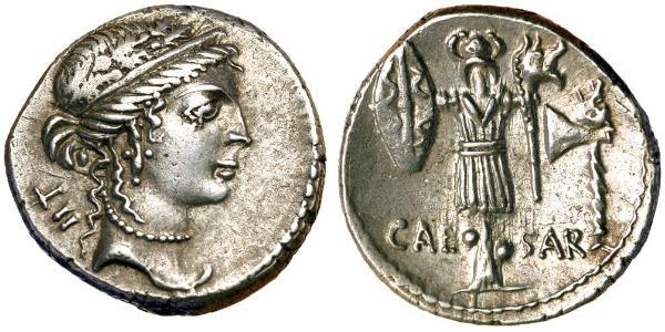  Denarius 罗马共和国 (509 BC - 27 BC) 銀 尤利烏斯·凱撒