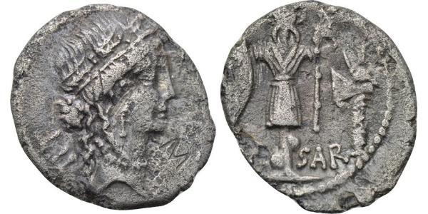  Denier République romaine (509BC-27BC) Argent Jules César (100BC- 44 BC)