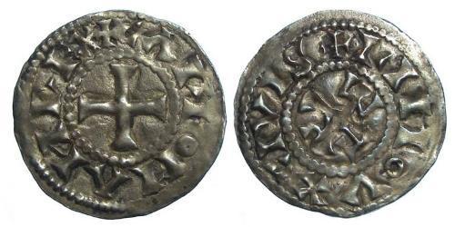  Dinar 中世纪的法国 銀 Carloman (751- 771)