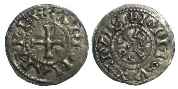  Dinar 中世纪的法国 銀 Carloman (751- 771)