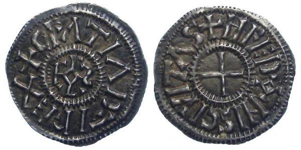  Dinar 中世纪的法国 銀 Charles the Bald (823-877)