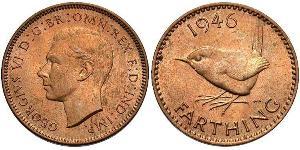 Farthing Feriind Kiningrik (1922-) Bronze George VI (1895-1952)
