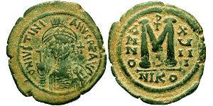  Follis Imperio bizantino (330-1453) Bronce Justiniano I (482-565)