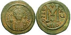  Follis Byzantine Empire (330-1453) Bronze Justinian I (482-565)