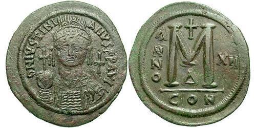  Follis Byzantine Empire (330-1453) Bronze Justinian I (482-565)