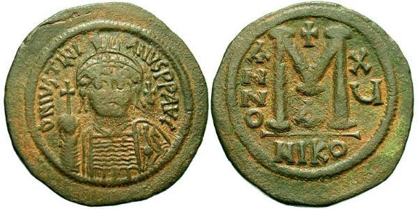  Follis 拜占庭帝国 青铜 查士丁尼一世
