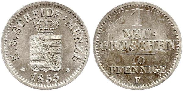  Grosh / 10 Pfennig Kingdom of Saxony (1806 - 1918)  Frederick Augustus II of Saxony