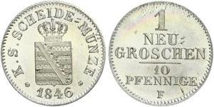  Grosh / 10 Pfennig Königreich Sachsen (1806 - 1918)  Friedrich August II. (Sachsen)