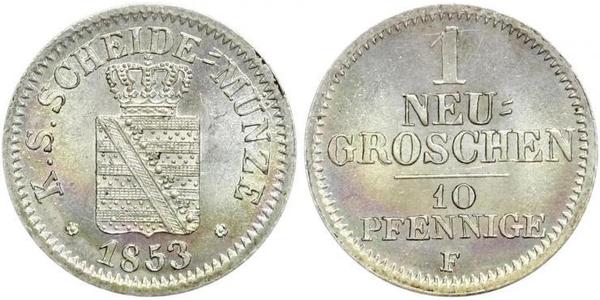  Grosh / 10 Pfennig Königreich Sachsen (1806 - 1918)  Friedrich August II. (Sachsen)