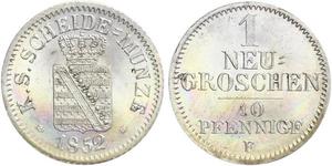  Grosh / 10 Pfennig Regno di Sassonia (1806 - 1918)  Federico Augusto II di Sassonia